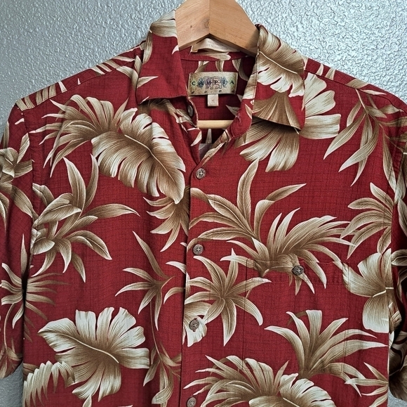 Campia Moda Maroon Hawaiian Shirt    Size M - Picture 2 of 13